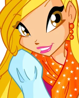 😊 Stella Winx Club fada, desenho animado, loira, magia, animado telegram sticker