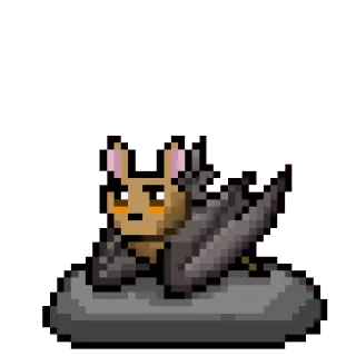 😶 bat, pixel art, animal, creature whatsapp sticker