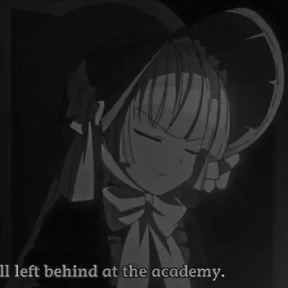 ♠️ ll left behind at the academy. Аниме, Академия, Девушка, Монохромный telegram sticker