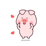 🥰 猪, 可爱, 爱, 心, 粉色 telegram sticker