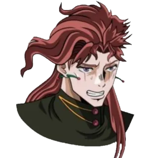 🤨 Kakyoin Noriaki JoJo's Bizarre Adventure Anime, Manga, Le bizzarre avventure di JoJo, Kakyoin, Triste, Piangere telegram sticker