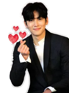 ❤️ homem, coração, gesto, amor, coreano, ator, coração com os dedos, bonito whatsapp sticker