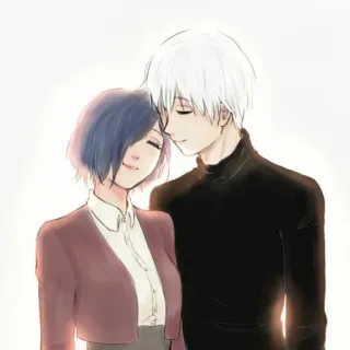 ❤️ Ken Kaneki, Touka Kirishima Tokyo Ghoul Anime, Paar, Romantik, Liebe, Tokyo Ghoul telegram sticker