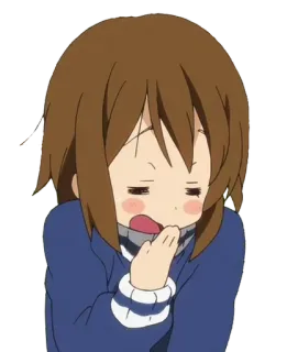 🥴 Yui Hirasawa K-On! Anime, K-On, Yui Hirasawa, Bâillement, Mignon whatsapp sticker