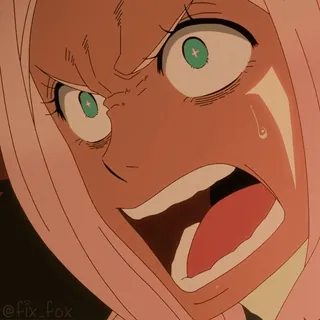 🤬 Anime, Enojado, Expresión, Frustración, Emocional, Zero Two telegram sticker