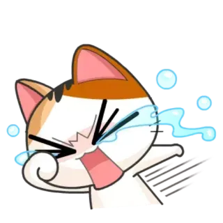 😭 gatto, piangere, triste, emoji, cartone animato, adesivo telegram sticker