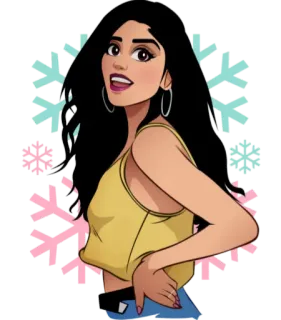 😃 mujer, dibujos animados, chica, retrato, pegatina telegram sticker