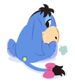 😵 Eeyore Eeyore, donkey, cartoon, animal, sad, Disney telegram sticker