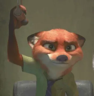 📍 Nick Wilde Zootopia キツネ, アニメ, 動物, ズートピア, キャラクター, ニック・ワイルド, ディズニー telegram sticker