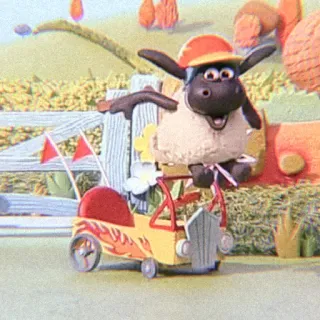 🍫 Shaun the Sheep 漫画, 羊, 車, アニメ telegram sticker