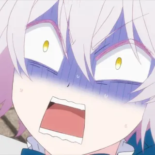 😰 anime, shocked, scared, exclamation, expression telegram sticker