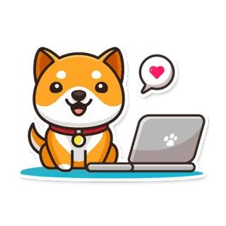 💻 dog, laptop, love, cute, pet, animal, cartoon telegram sticker
