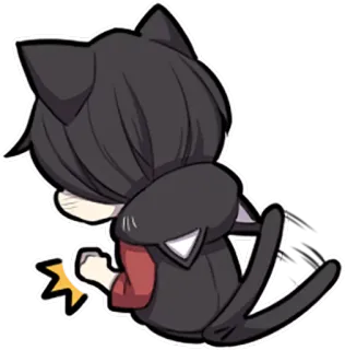 😰 고양이, 주먹, 귀여운, 애니메이션, 캐릭터, 스티커 telegram sticker