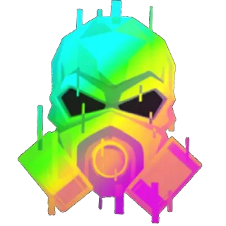 😄 Schädel, Gasmaske, Regenbogen, Bunt, Militär, Gefahr telegram sticker
