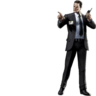 👊 man, suit, agent, security, walkie-talkie telegram sticker