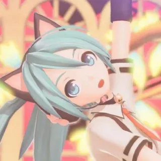 🐈 Hatsune Miku Anime, Vocaloid, Hatsune Miku, Cartoni animati, Kawaii telegram sticker