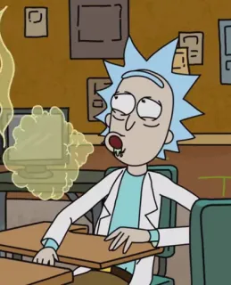 🚬 Rick Sanchez Rick and Morty cartoon, grappig, Rick and Morty, wetenschapper, tv serie telegram sticker