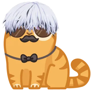 😎 Katze, Sonnenbrille, Schnurrbart, Fliege, Tier, Haustier, süß whatsapp sticker