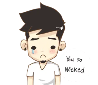 😢 You so Wicked Kartun, Emo, Sedih, Jahat telegram sticker