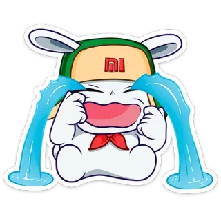 😭 sticker, traurig, weinend, maskottchen, hase, tränen whatsapp sticker