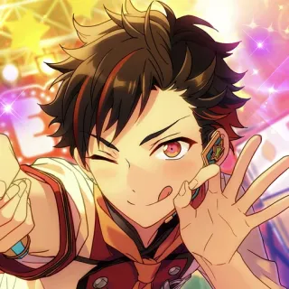 😋 Anime, Personagem, Piscadela, Lambendo, Retrato whatsapp sticker