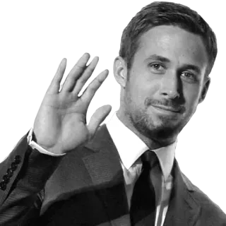 👋 Ryan Gosling acteur, beroemdheid, man, ryan gosling, groet whatsapp sticker
