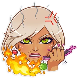 😡 marah, kesal, frustrasi, karakter, kartun telegram sticker