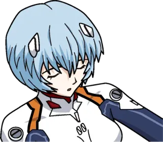 😔 Rei Ayanami Neon Genesis Evangelion rei, anime, evangelion, manga, personnage telegram sticker