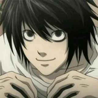 😂 L Death Note Anime, Manga, Death Note, L, Detektiv, Charakter telegram sticker