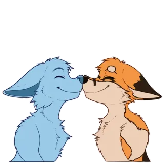 🦊 Furry, Kartun, Antropomorfik, Hewan, Ciuman telegram sticker