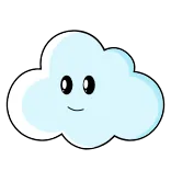 😣 mây, thời tiết, dễ thương, hoạt hình, bầu trời, mềm mại telegram sticker