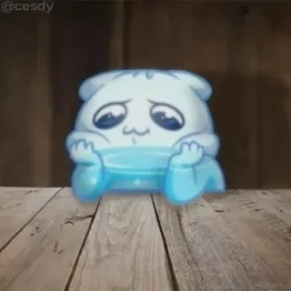 ⏳ 猫, 可爱, 蓝色, 悲伤, 数字艺术, 卡通 telegram sticker