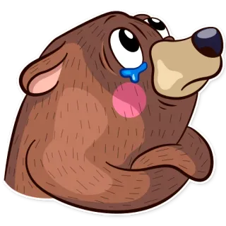😢 bear, sad, crying, tears, emoji, cartoon, cute whatsapp sticker