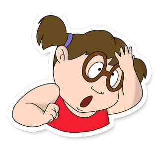 🤦‍♀️ cartone animato, ragazza, occhiali, preoccupata, scioccata, confusa telegram sticker