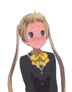 😳 อนิเมะ, ผู้หญิง, เขิน, น่ารัก, สีหน้า, อาย telegram sticker