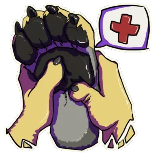 🚑 anjing, cakar, luka, dokter hewan, bantuan, hewan, medis telegram sticker