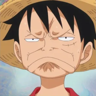 😒 Monkey D. Luffy One Piece 애니메이션, 몽키 D. 루피, 밀짚모자, 원피스 telegram sticker