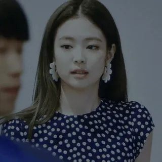 🌚 Jennie Jennie, K-pop, chanteuse, femme, visage, boucles d'oreilles, robe whatsapp sticker
