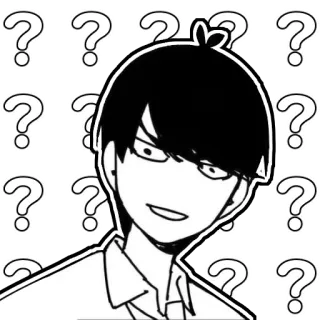 🤨 pertanyaan, anime, manga, kebingungan, ketidakpastian, keraguan whatsapp sticker