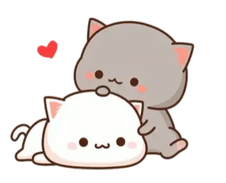 🐱 chat, chats, mignon, coeur, amour, adorable, dessin animé whatsapp sticker