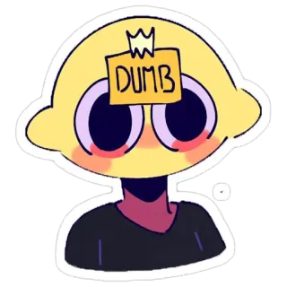 😶 DUMB lemon, cartoon, yellow, dumb, cute, sticker whatsapp sticker