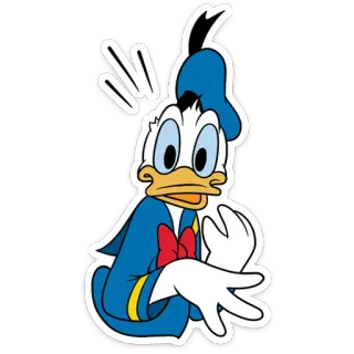 😯 Donald Duck cartone animato, Disney, papera, personaggio telegram sticker