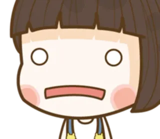😦 dessin animé, choqué, surpris, mignon, fille, expression telegram sticker