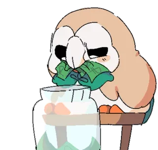 💵 hibou, argent, bocal, dessin animé, mignon telegram sticker