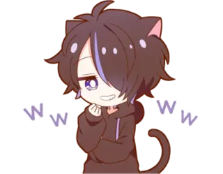 😂 www Anime, Orelhas de gato, Fofo, Kawaii telegram sticker