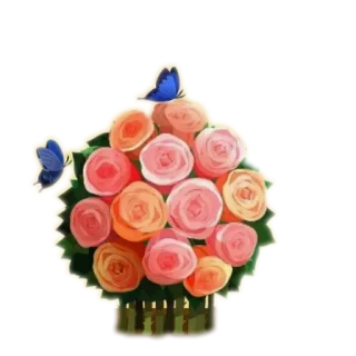 🌱 rozen, bloemen, boeket, vlinders, bloemstuk telegram sticker