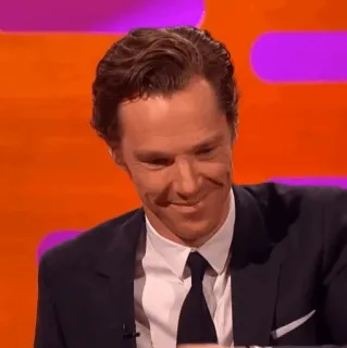 🥢 Benedict Cumberbatch aktor, celebryta, portret, mężczyzna, garnitur, uśmiechnięty telegram sticker