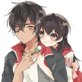 ❤️ Anime, Desenho animado, Casal, Fofo, Arte digital, Ilustração whatsapp sticker