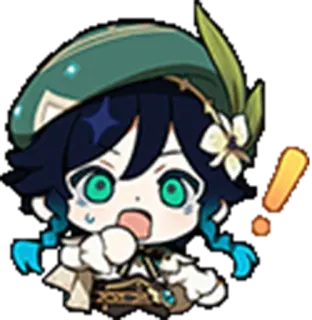 😧 Venti Genshin Impact Venti, Genshin Impact, Anime, Chibi, Sticker, Fofo telegram sticker