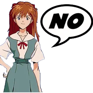 👎 Asuka Neon Genesis Evangelion NO Anime, Manga, Asuka, Evangelion, Nein telegram sticker